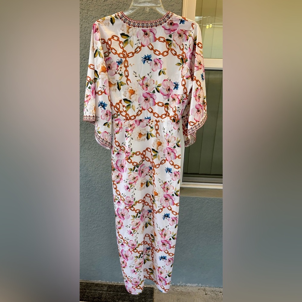 Alexia Admor Mixed Print Kimono Wrap Maxi Dress 8 *Missing Belt* Brunch Vacay - Picture 3 of 5